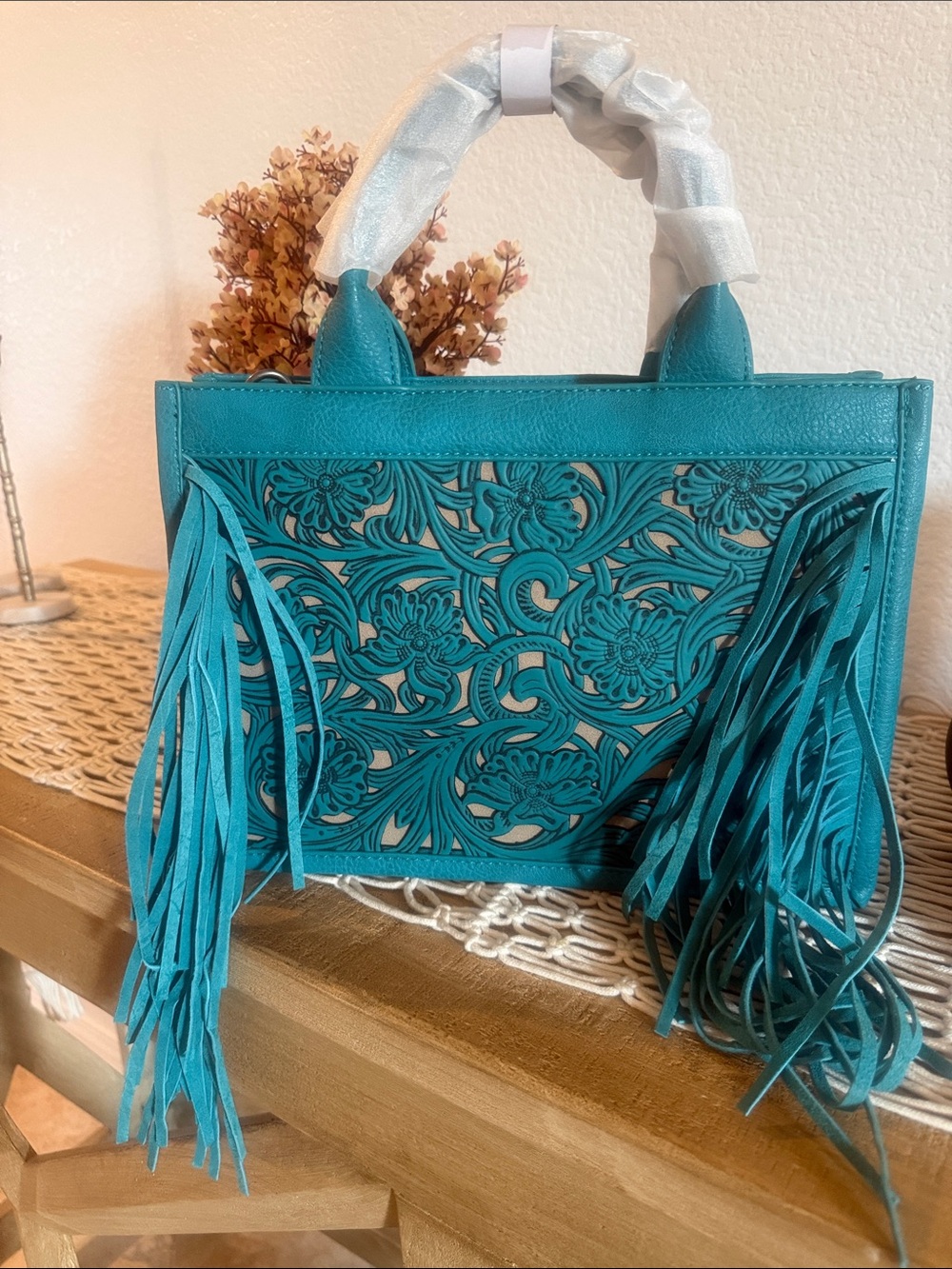 Trinity Ranch Tooled Fringe Concealed Carry Crossbody - Picture 2 of 4